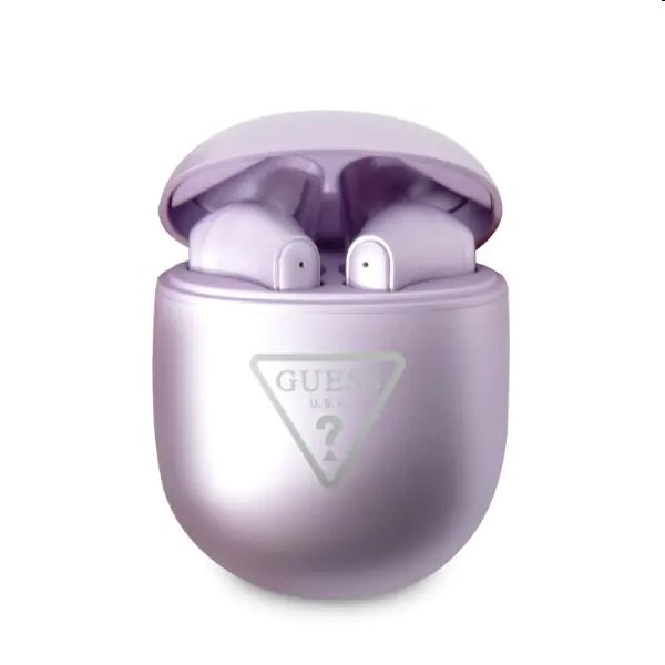 Guess True Wireless Triangle Logo Stereo Earphones, fialové Guess True Wireless Triangle Logo Stereo Earphones, fialové