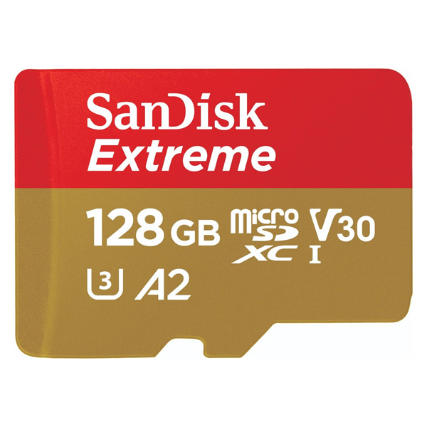 SanDisk Extreme microSDXC 128 GB 190 MB/s s adaptérem