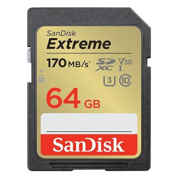 SanDisk Extreme SDXC 64 GB 170 MB/s V30 UHS-I U3 SanDisk Extreme SDXC 64 GB 170 MB/s V30 UHS-I U3