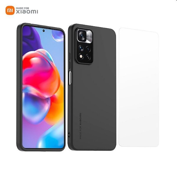 Made for Xiaomi TPU pouzdro + ochranné sklo pro Xiaomi Redmi Note 11 Pro+ 5G, černé