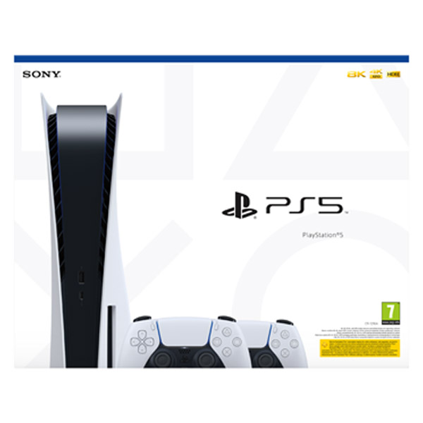 Sony PlayStation 5 + PlayStation 5 DualSense Wireless Controller, black & white