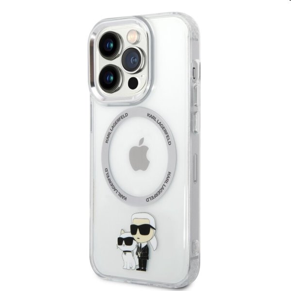 Pouzdro Karl Lagerfeld MagSafe IML Karl and Choupette NFT pro Apple iPhone 14 Pro Max, transparentní