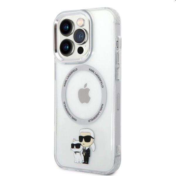 Pouzdro Karl Lagerfeld MagSafe IML Karl and Choupette NFT pro Apple iPhone 14 Pro, transparentní