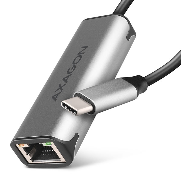 Levně AXAGON ADE-25RC Type-C USB3.2 Gen 1 - 2.5 Gigabit Ethernet 10/100/1000/2500 Adaptér, titan grey