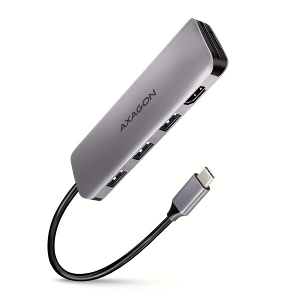 AXAGON HMC-HCR3A 3x USB-A + HDMI + SD/microSD, USB-C 3.2 Gen 1 hub, 20 cm USB-C kabel