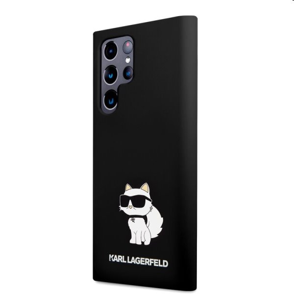 Pouzdro Karl Lagerfeld Liquid Silicone Choupette NFT pro Samsung Galaxy S23 Ultra, čierne