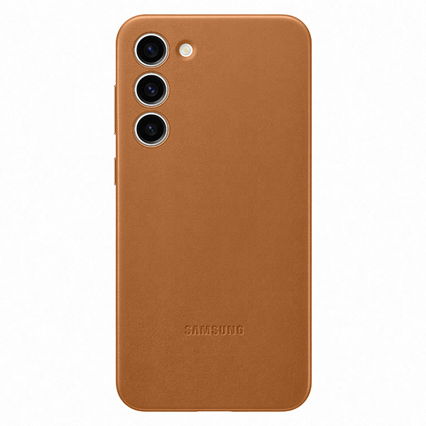 Pouzdro Leather Cover pro Samsung S23 Plus, camel