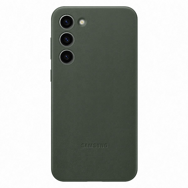 Pouzdro Leather Cover pro Samsung S23 Plus, green