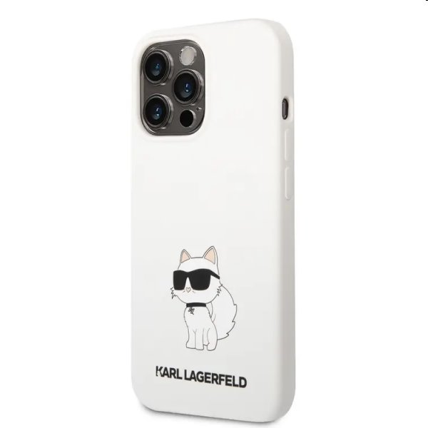 Zadní kryt Karl Lagerfeld Liquid Silicone Choupette NFT pro Apple iPhone 13 Pro, bílé