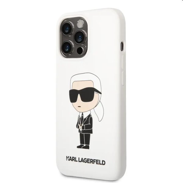 Zadní kryt Karl Lagerfeld Liquid Silicone Ikonik NFT pro Apple iPhone 13 Pro, bílé