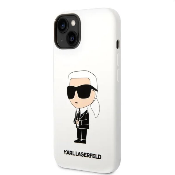 Zadní kryt Karl Lagerfeld Liquid Silicone Ikonik NFT pro Apple iPhone 14 Plus, bílé