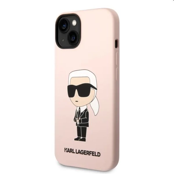 Zadní kryt Karl Lagerfeld Liquid Silicone Ikonik NFT pro Apple iPhone 14 Plus, růžové