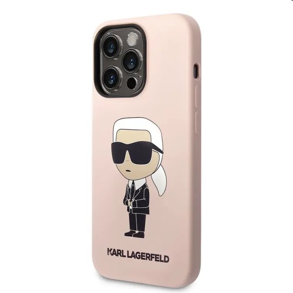 Zadní kryt Karl Lagerfeld Liquid Silicone Ikonik NFT pro Apple iPhone 14 Pro Max, růžové
