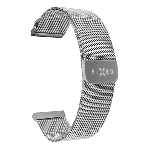 FIXED Mesh Nerezový řemínek pro Smartwatch 22 mm, stříbrný