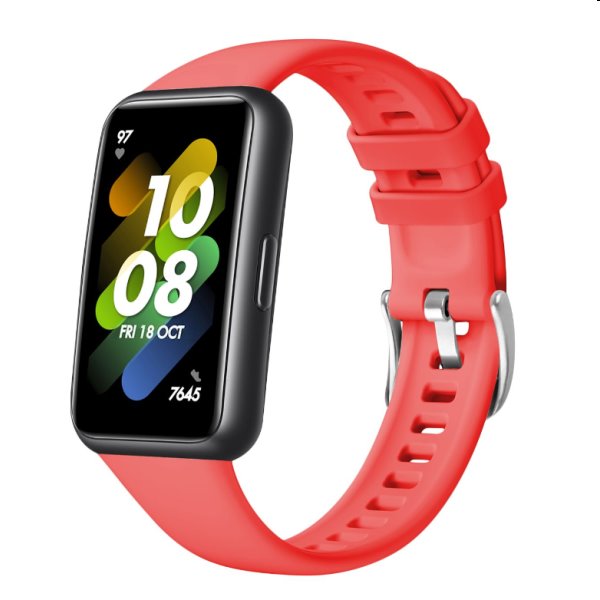 FIXED Silikonový řemínek pro Huawei Band 7, červený