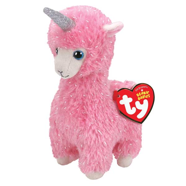 TY Plyšová růžová lama s rohem Lana, 15 cm TY Plyšová růžová lama s rohem Lana, 15 cm