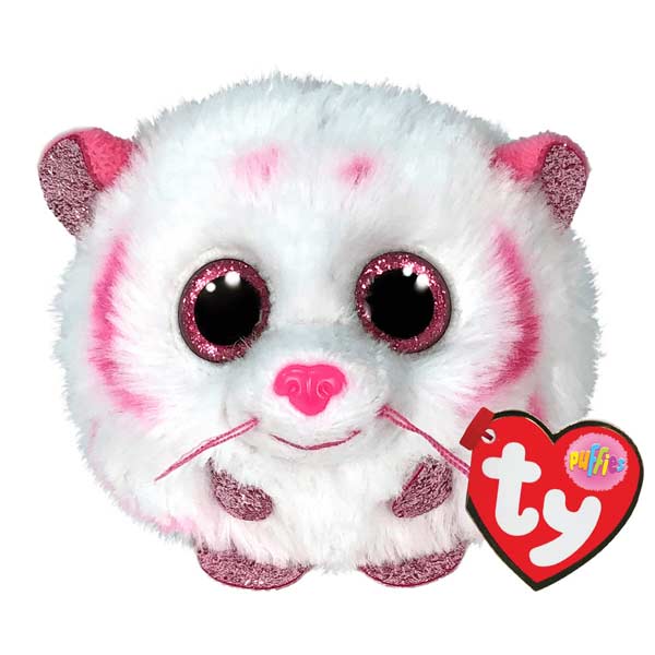 TY Puffies růžovo-bílý tygr Tabor, 8 cm