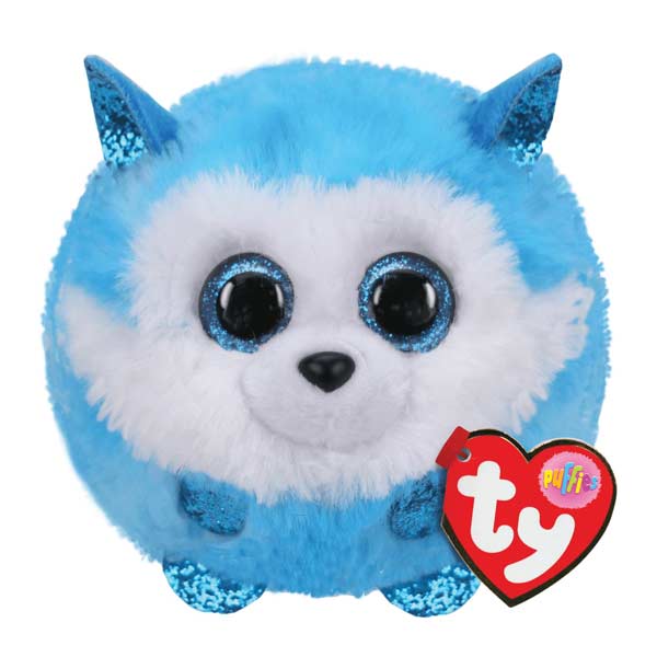 TY Puffies modrý pes husky Prince, 8 cm
