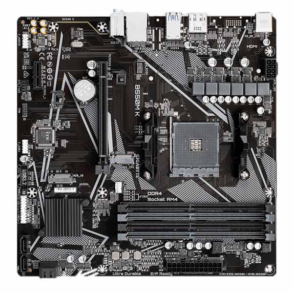 Gigabyte B550M K , AMD B550, AM4, 4xDDR4, mATX