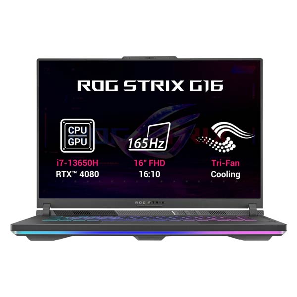 ASUS ROG Strix G16, i7-13650HX 16GB 512GB-SSD 16" WUXGA IPS RTX4080 Win11H, Eclipse Gray