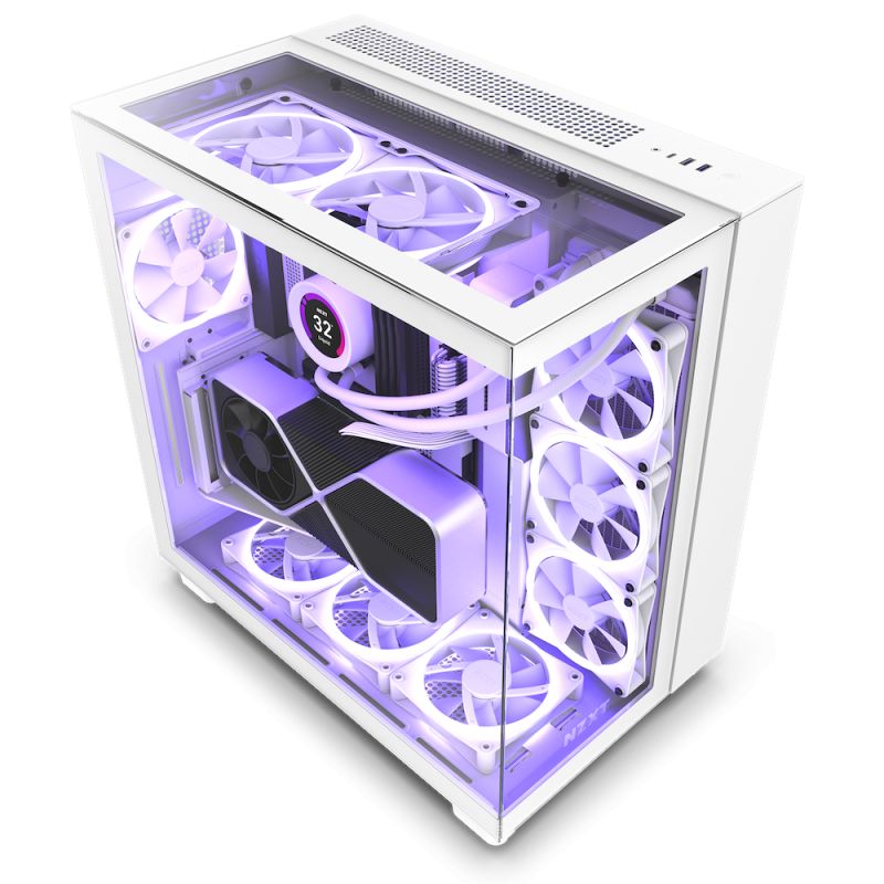 NZXT case H9 Elite / 3xRGB 120 mm / 1x 120mm fan / glass / RGB&fan controler / white NZXT case H9 Elite / 3xRGB 120 mm / 1x 120mm fan / glass / RGB&fan controler / white