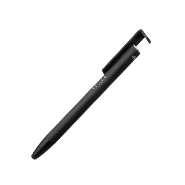 FIXED 3in1 pen with stylus and stand, black - OPENBOX (Rozbalené zboží s plnou zárukou)