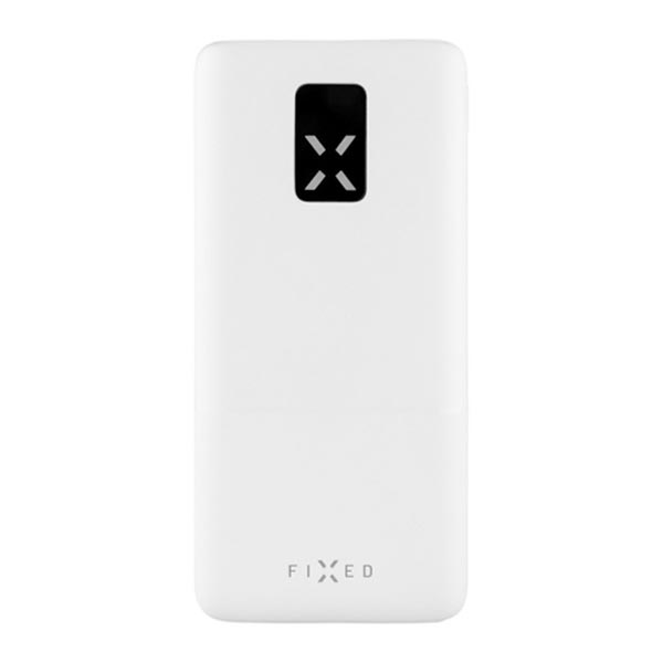 FIXED Powerbanka Zen 20 s LCD displejem a výstupem PD 20W, 20 000 mAh, bílá