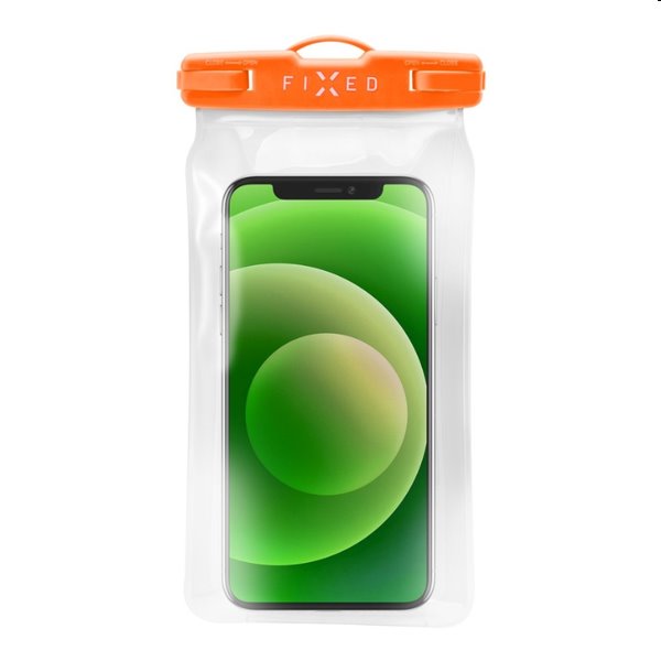 FIXED Voděodolné plovoucí pouzdro na mobill s kvalitním uzamykacím systémem a certifikací IPX8, oranžové