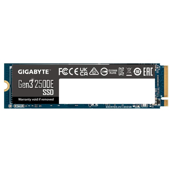 Gigabyte 2500E SSD 500GB M.2 NVMe Gen3 2300/1500 MBps Gigabyte 2500E SSD 500GB M.2 NVMe Gen3 2300/1500 MBps