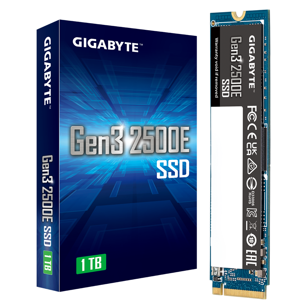Gigabyte 2500E SSD 1TB M.2 NVMe Gen3 2400/1800 MBps Gigabyte 2500E SSD 1TB M.2 NVMe Gen3 2400/1800 MBps