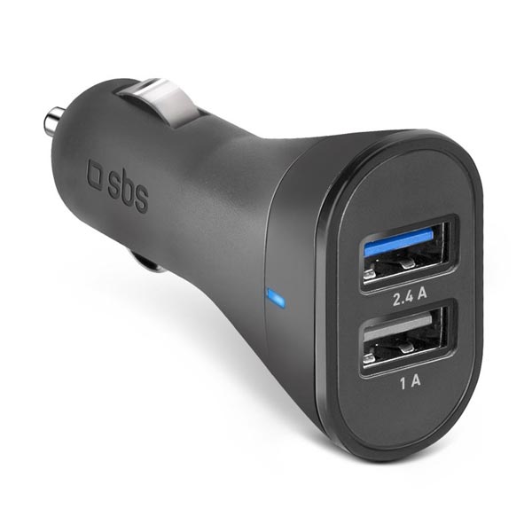 SBS Autoadaptér Mini 2x USB, 2,4A, 12/24V, černá