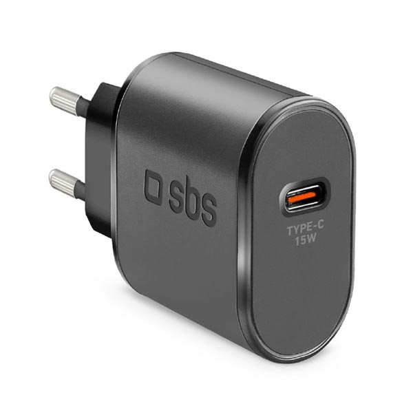 SBS Cestovní adaptér USB-C, AFC, 15 W, černá