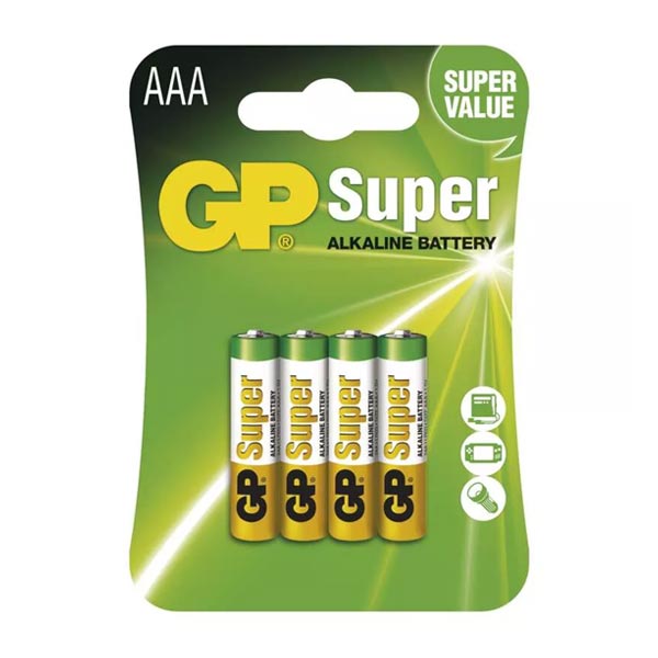 GP alkalická baterie SUPER AAA (LR03) 4BL