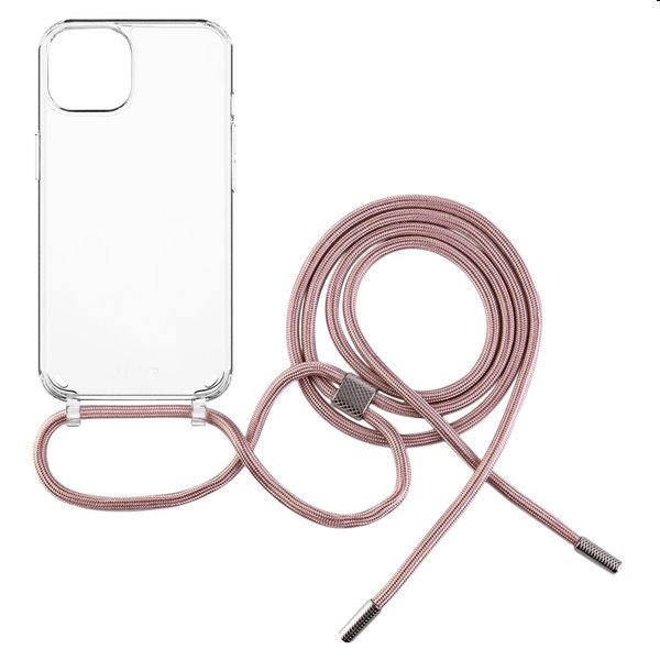 FIXED Pure Neck se šnůrkou na krk pro Apple iPhone XR, růžová