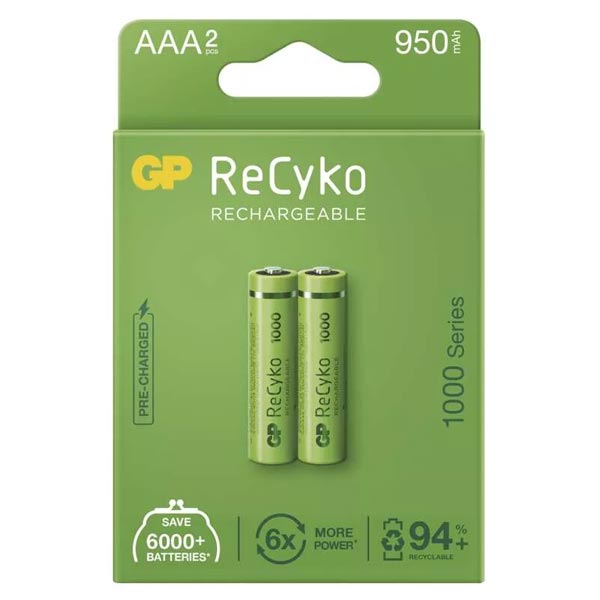 GP nabíjecí baterie ReCyko 1000 AAA (HR03), 2 kusy