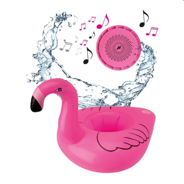 Music Hero Wireless speaker with inflatable, flamingo - OPENBOX (Rozbalené zboží s plnou zárukou)