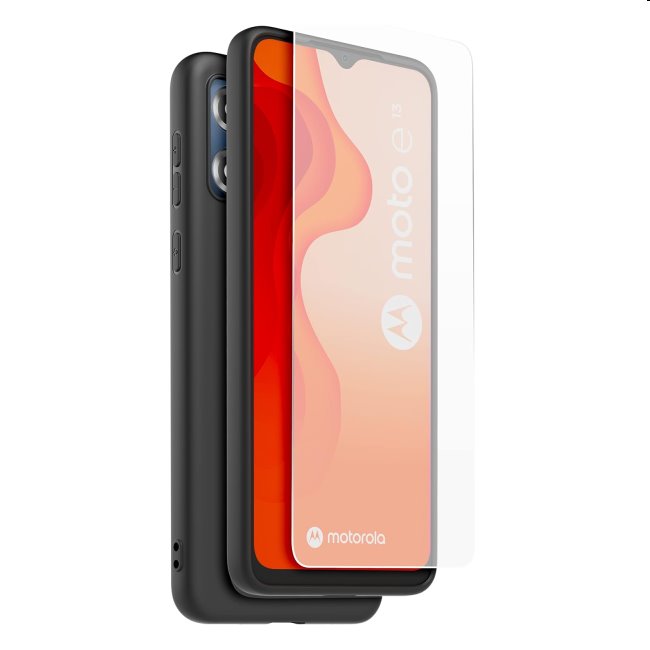 Pouzdro CASR + ochranné sklo pro Motorola Moto E13, black