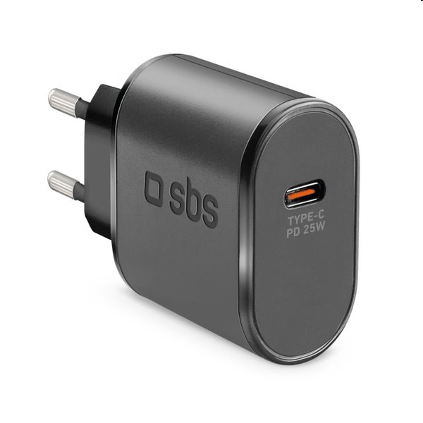 SBS Cestovní adaptér USB-C, 25 W, PD, černá