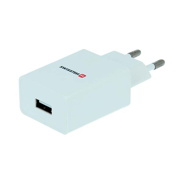 Sítóvý Adaptér Swissten Smart IC 1x USB 1A + Datový kabelUSB / Lightning 1,2 m, bílý