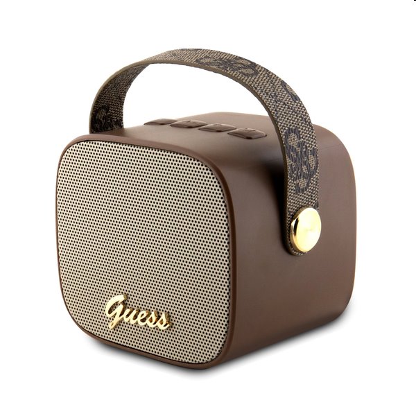 Guess Mini Bluetooth Speaker PU 4G Strap, hnědý