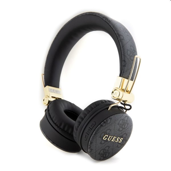 Guess PU 4G Metal Logo Bluetooth Stereo Headphone, černé