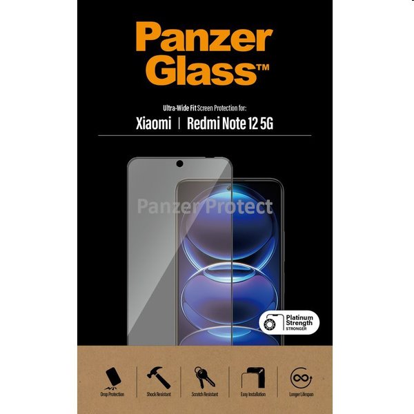 Ochranné sklo PanzerGlass UWF pro Xiaomi Redmi Note 12, černé