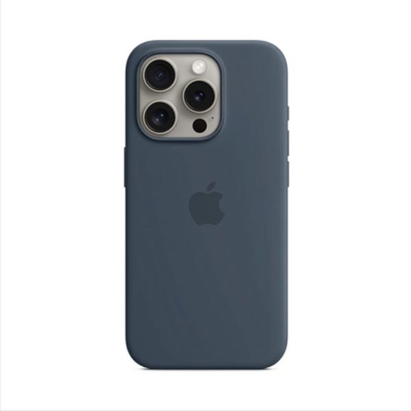 Apple iPhone 15 Pro Silicone Case with MagSafe - Storm Blue Apple iPhone 15 Pro Silicone Case with MagSafe - Storm Blue