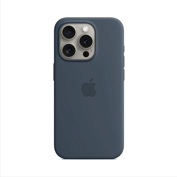 Apple iPhone 15 Pro Silicone Case with MagSafe - Storm Blue