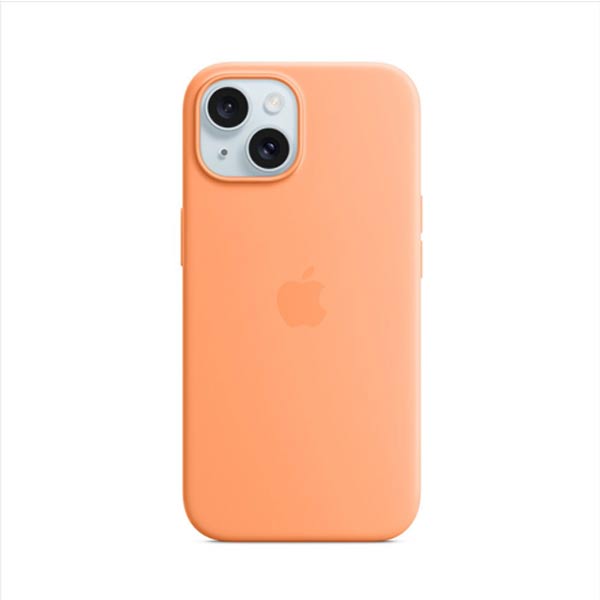 Apple iPhone 15 Silicone Case with MagSafe - Orange Sorbet