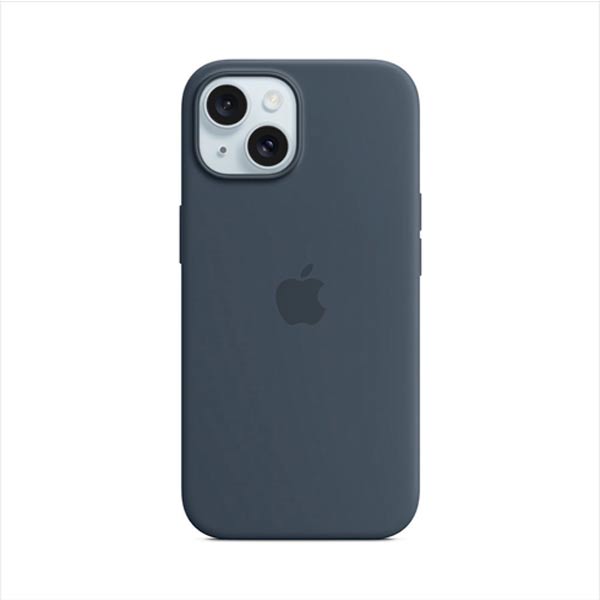 Apple iPhone 15 Silicone Case with MagSafe - Storm Blue Apple iPhone 15 Silicone Case with MagSafe - Storm Blue