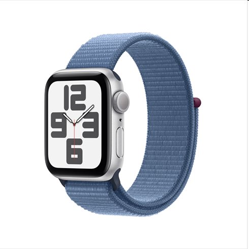 Apple Watch SE GPS 40mm Silver Aluminium Case with Winter Blue Sport Loop