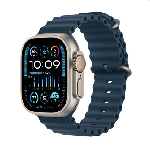 Apple Watch Ultra 2 GPS + Cellular, 49mm Titanium Case with Blue Ocean Band