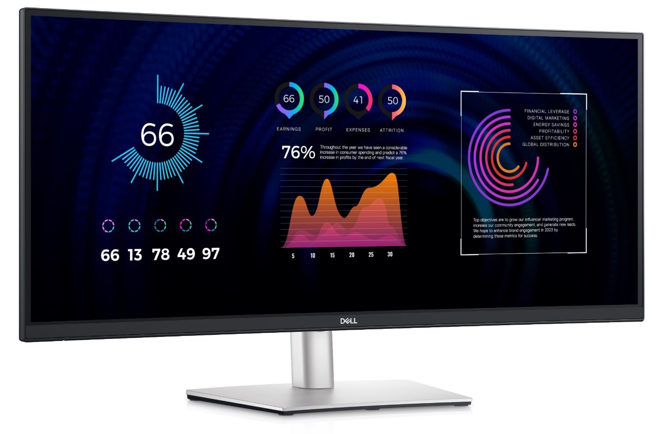 DELL P3424WE 34" LED,CURVED IPS, 3440x1440, 21:9, 1000:1, 300cd, 5ms, DP, HDMI, LAN, USB-C Hub, black