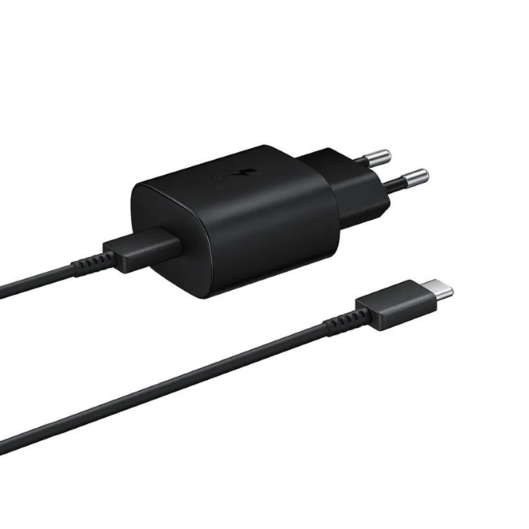 Rychlonabíječka Samsung 25W s USB-C kabelem, black (OOB Bulk)